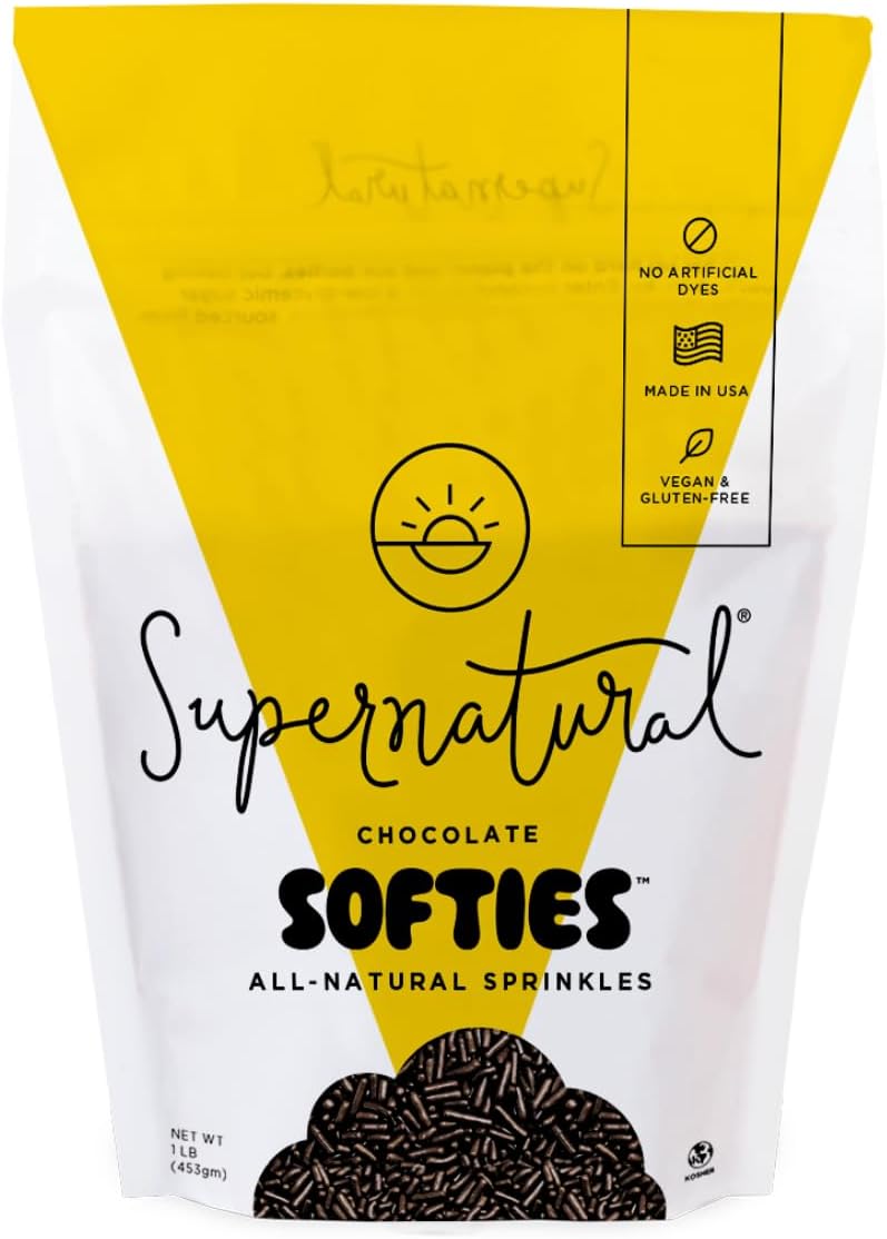 Supernatural Chocolate Softies Fair Trade Sprinkles - Vegan, Gluten-Free, Soy-Free, Corn-Free, Made in USA, Natural, No Artificial Flavors or Dyes, 16oz