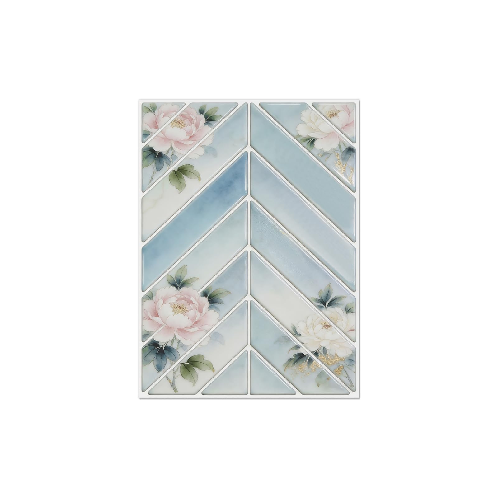 Naklejki na płytki 17 x 23 cm niebieskie kwiaty naklejki na płytki idealne do łazienki i kuchni samoprzylepne wodoodporne i olejoodporne naklejki winylowe Deco