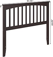 Vista 74 de AFI, Mission - Cabecero de madera maciza individual con cargador acoplable, color gris