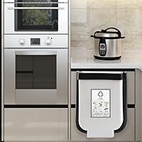 Vista 3 de CHICIRIS Basurero plegable para cocina, cubo de basura colgante de cocina, cubo de basura plegable de plástico de 9 litros con soporte de fijación