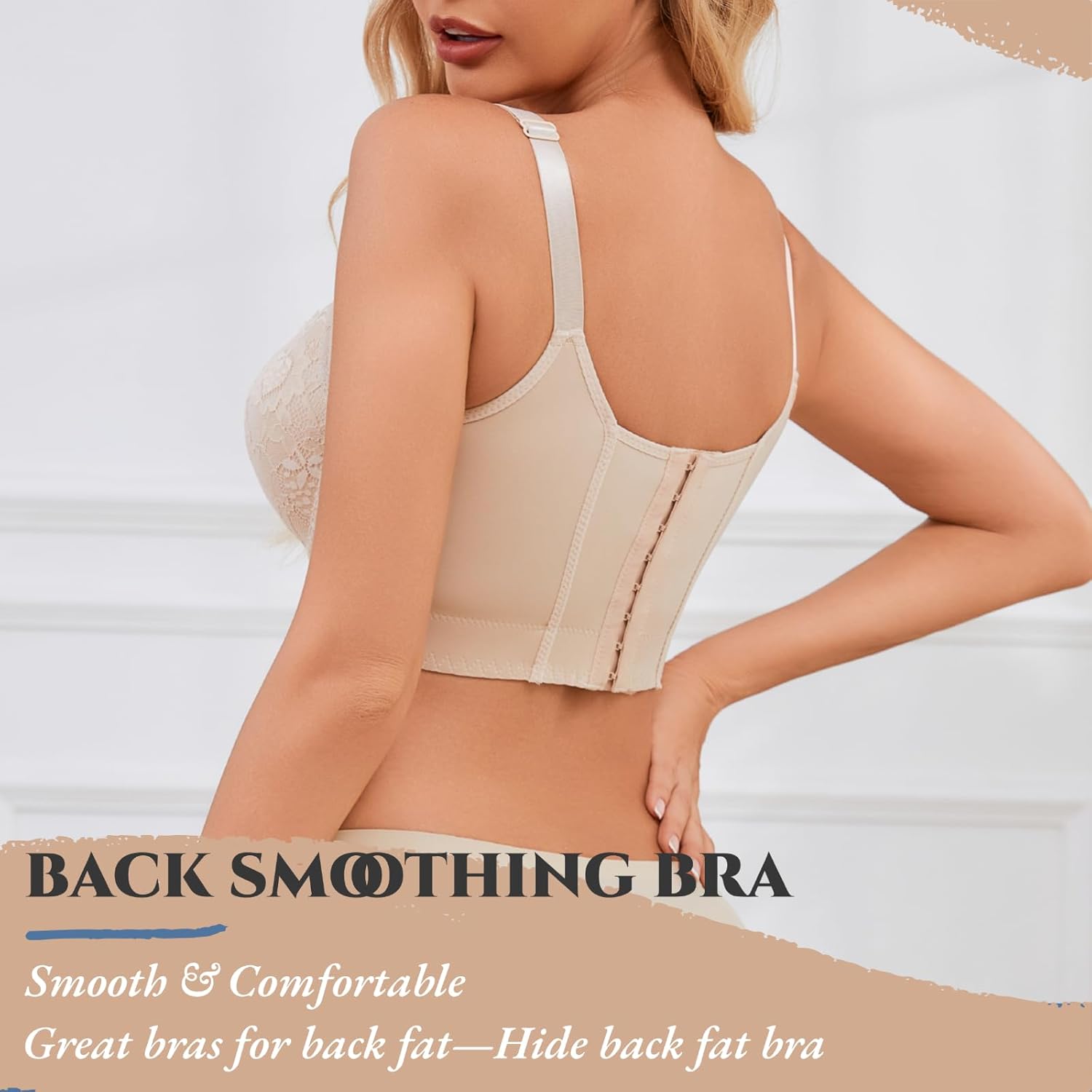 Push Up Bras for Women Lace Underwire Add One Cup Bra with Support Smoothing Bra(34B-46DD) - Image 4