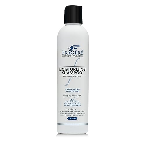 FRAGFRE Champú hidratante  8 oz  Sin fragancia, hipoalergénico, sin sulfato, vegano  Para cuero cabelludo teñido y sensible