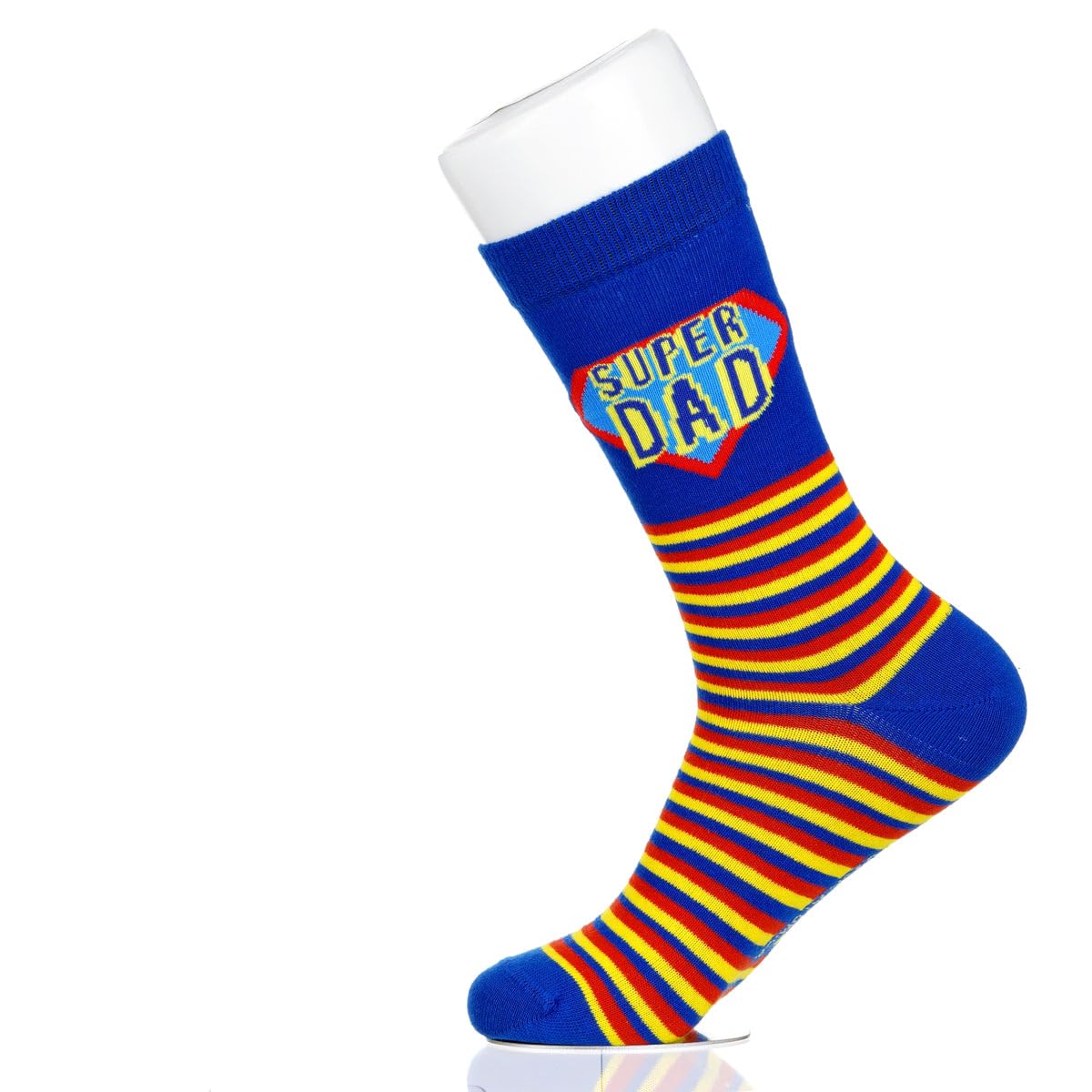 Sock Atomica Unisex Superdad Fancy Colorful Cotton Comfy Novelty Funny Dress Socks Family Patterned Cool Design Gift, Women's 10-12.5, Men's 8.5-13, 41-46