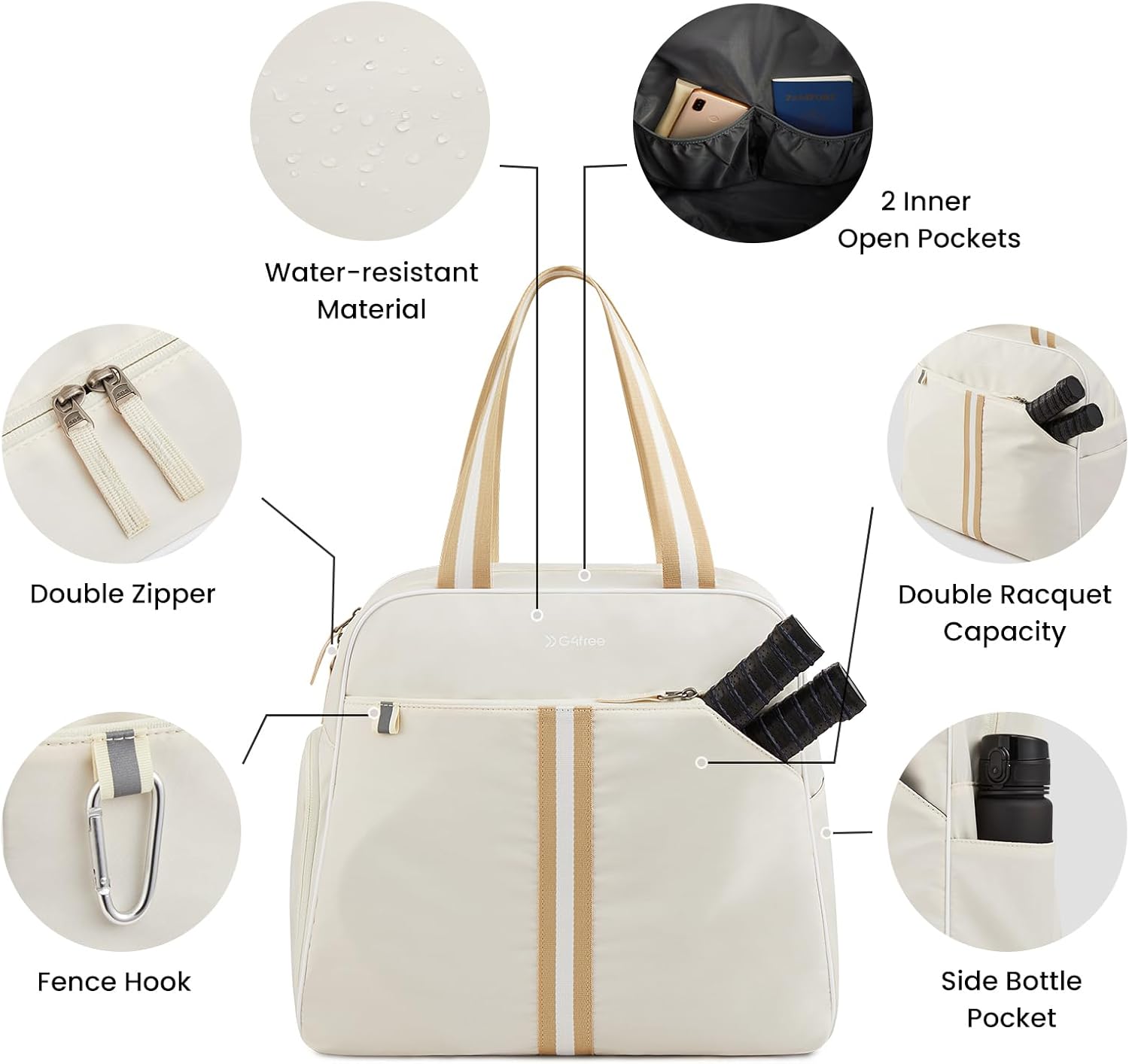 G4Free Pickleball Bag, Pickleball Bag Tote for Women and Men - Image 4