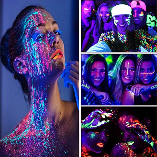 Glow in The Black Light Face Paint Crayons Kit, UV Black Light Makeup Neon  Face and Body Paint Sticks Markers for Mardi Gras Halloween Masquerades