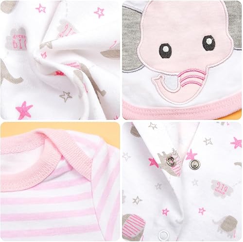 Miniatura 4 de Ropa de muñeca Reborn de 17 a 22 pulgadas, elefante rosa recién nacido, accesorios de ropa, conjunto de 5 piezas para niña