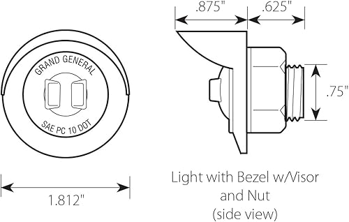 Miniatura 9 de GG Grand General 75222 Mini luz LED de doble función de 1-14 pulgadas con bisel de plástico cromado para camiones, remolques, cuatrimotos, UTV, RV
