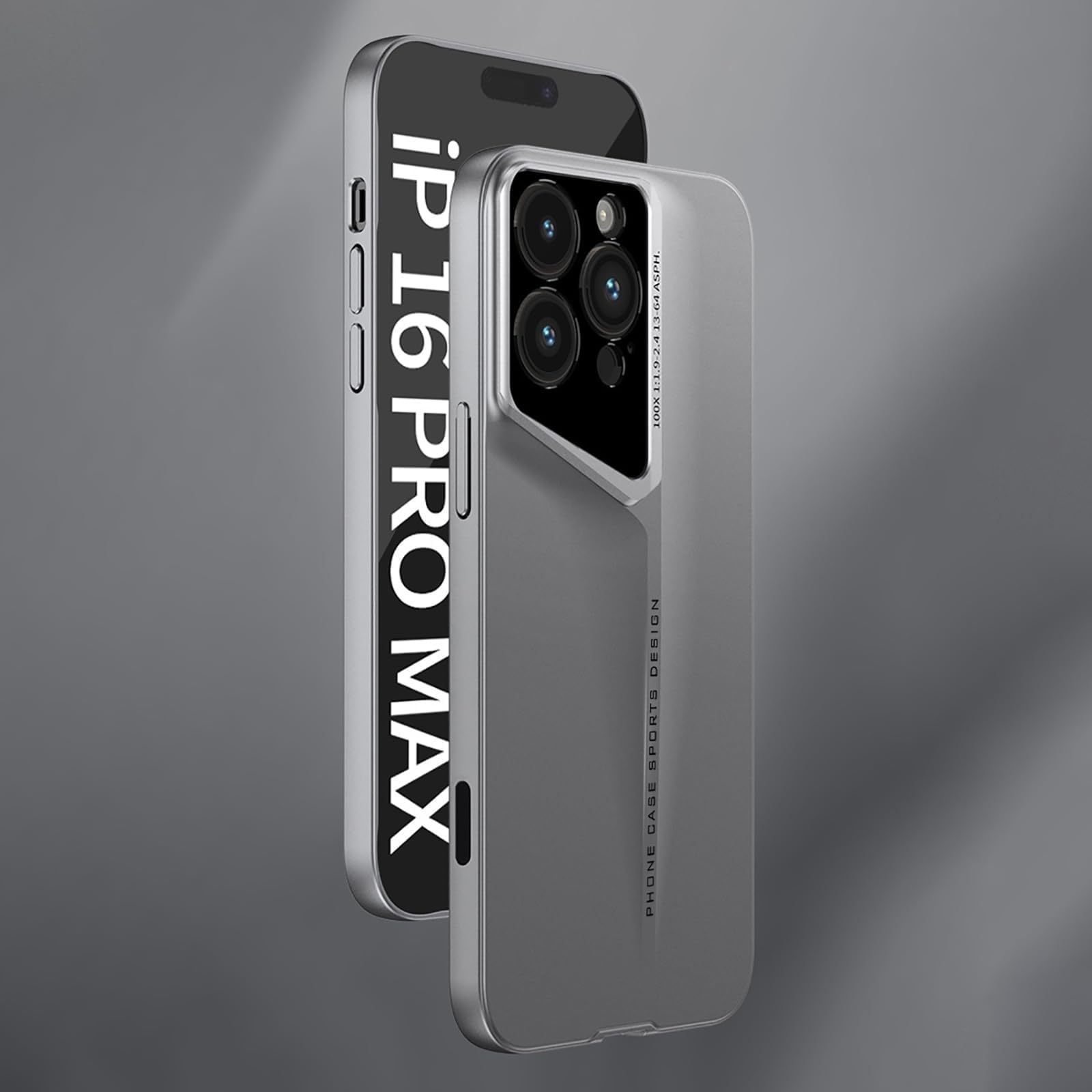 Generico Custodia per iPhone 16/16 Plus/16 Pro/16 PRO Max, Custodia Sottile E Minimalista A Prova di Goccia Custodia Protettiva Lenti Custodia AntiGraffio E Anti-Impronte Cover(Silver,16 PRO Max)