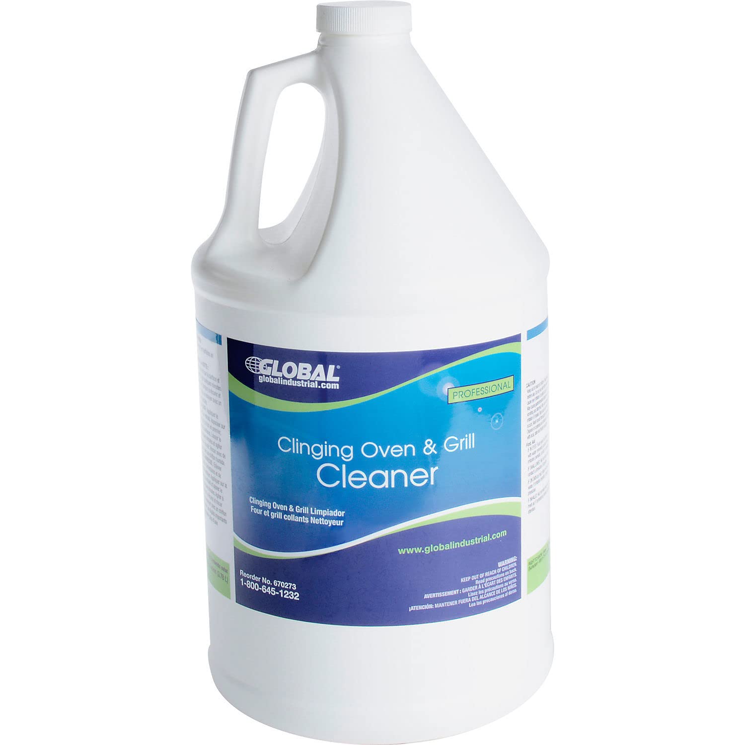 Global Industrial Clinging Oven & Grill Cleaner, 1 Gallon Bottle, 4/Case