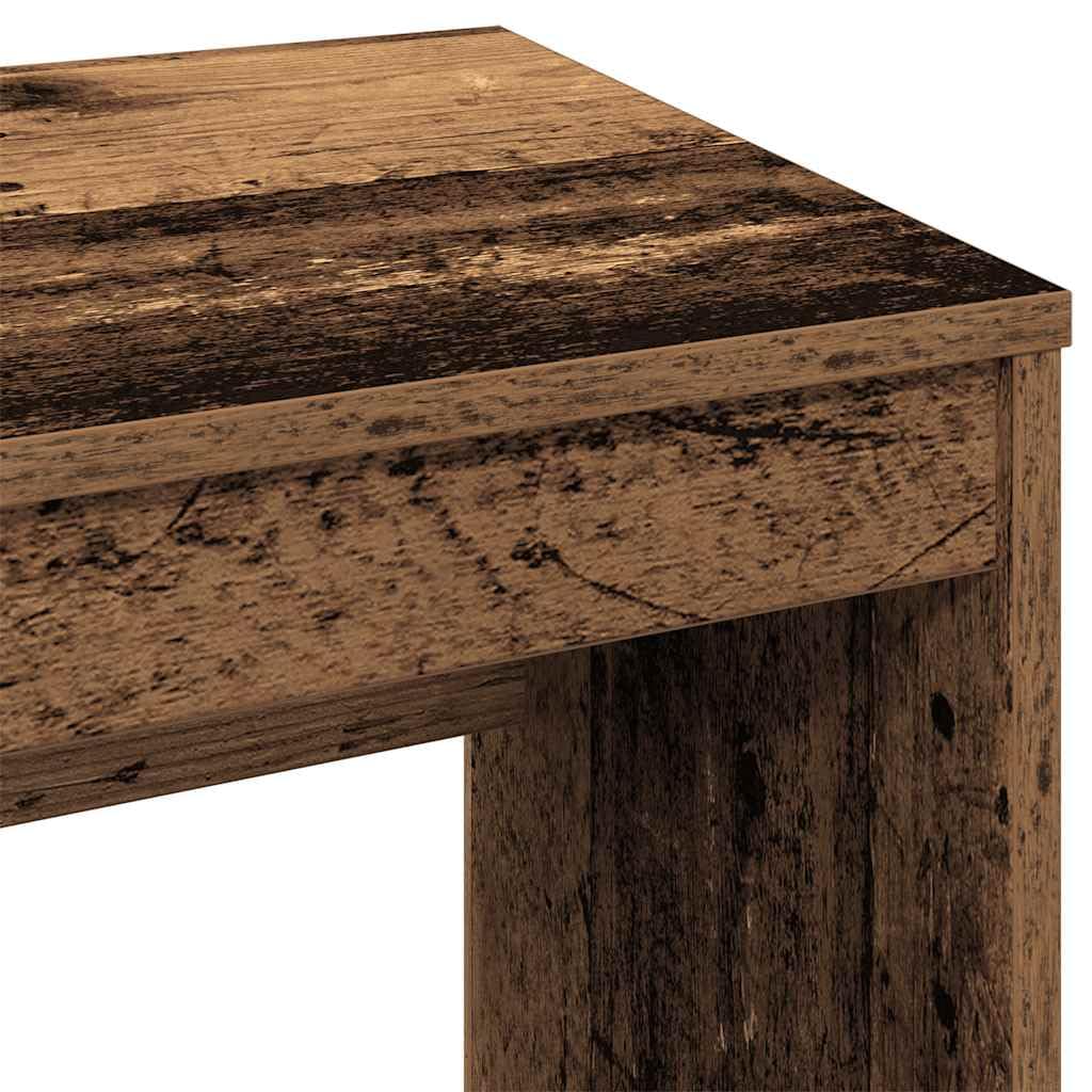 Scrivania in legno anticato, 90 x 40 x 72 cm, in legno, tavolo da lavoro per casa, studio, con piano scrivania e spazio per riporre oggetti