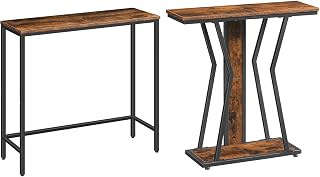 HOOBRO Narrow Console Table Bundle, Small Entryway Table with Storage, Sofa Side Display Table, for Hallway, Bedroom, Living Room, Foyer BF75XG01-BF66XG01