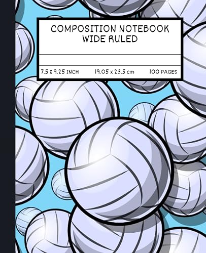 Volleyball Composition Notebook Wide Ruled: Lined Paper Notebook for School, Students/ Gift for Volleyball Players, Kids, Boys, Girls, Teens, Coaches
