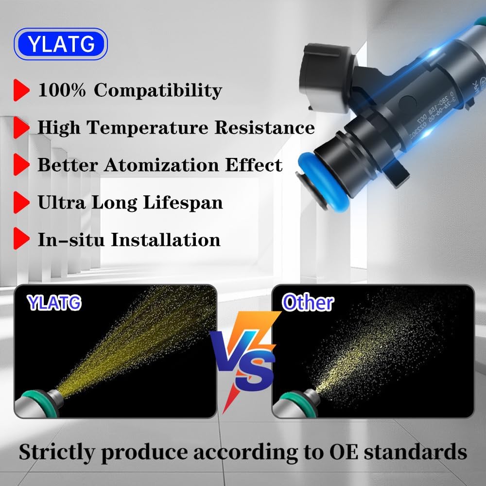 YLATG Fuel Injectors for Nissan Armada 2005-2014,Frontier 2006-2014,Xterra 2005-2014,Pathfinder 2005-2010,NV2500/NV3500 2012-2019. 4.0L 5.6L 0280158007（8Pcs)