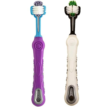 Amazon Aidiya 犬用歯ブラシ 中大型犬用歯ブラシ 3面ブラシ 犬用はぶらし 犬デンタルケア 2枚 ホワイト パープル Aidiya 歯ブラシ 通販