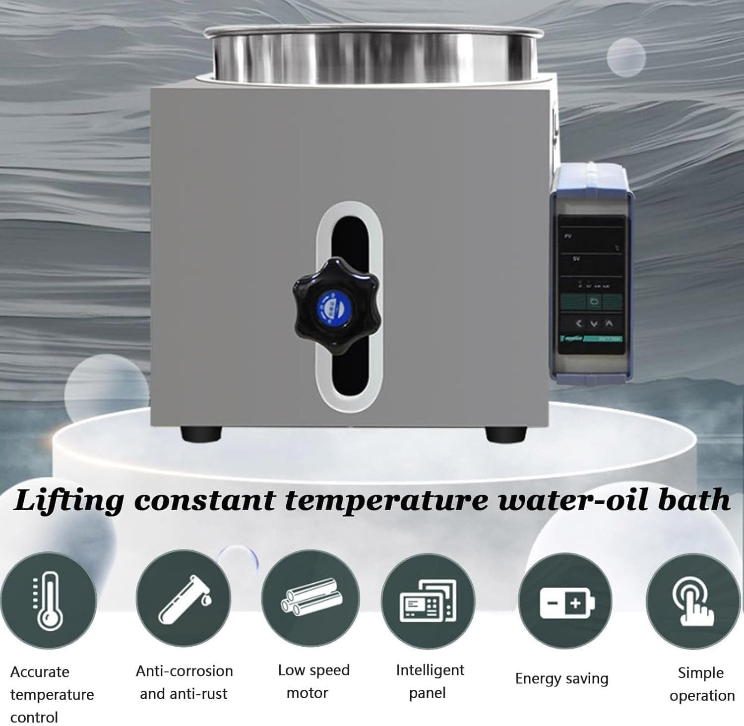 Digitales Thermostat-Öl-Wasserbad, 2L/3L/5L, Edelstahl, elektrische Heizung, verstellbarer Aufzug, RT-250 °C ± 1 °C, Genauigkeit Laborausrüstung