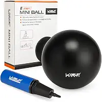 Mini Bola de Pilates, 25cm de Diâmetro, com Bomba de Ar de Dupla Ação, Preto
