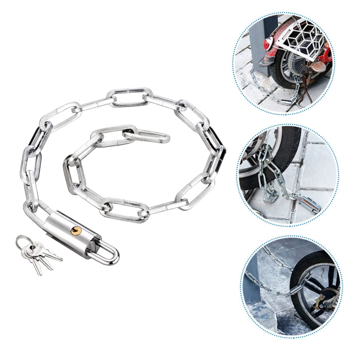 GOOHOCHY Cycling Outdoor Lock Bike Lock Chain Bike Chain Cut Proof Scratch-Proof