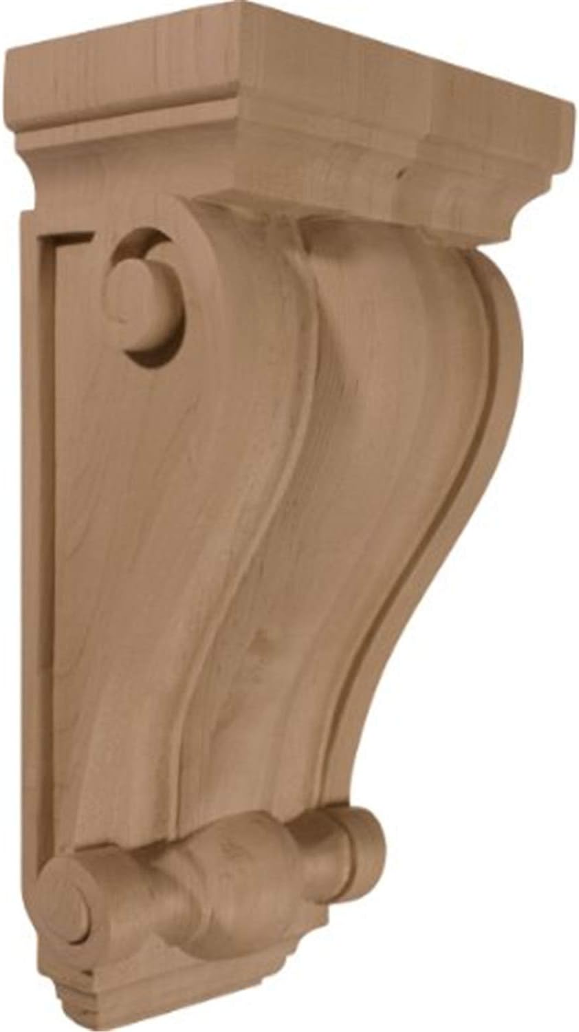 Ekena Millwork CORW04X02X07CORO Cole Pilaster Wood Corbels, 4"W x 2 1/2"D x 7 1/2"H, Red Oak