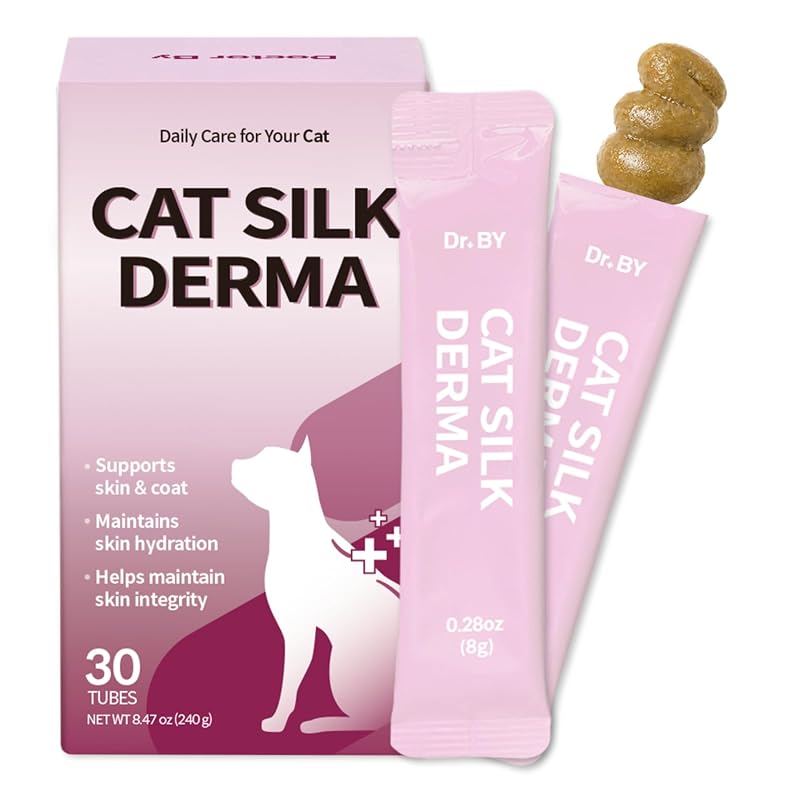 Suplemento para Pele e Pelagem de Gatos Doctor By Cat Silk Derma, Sabor Frango, 30 Sachês