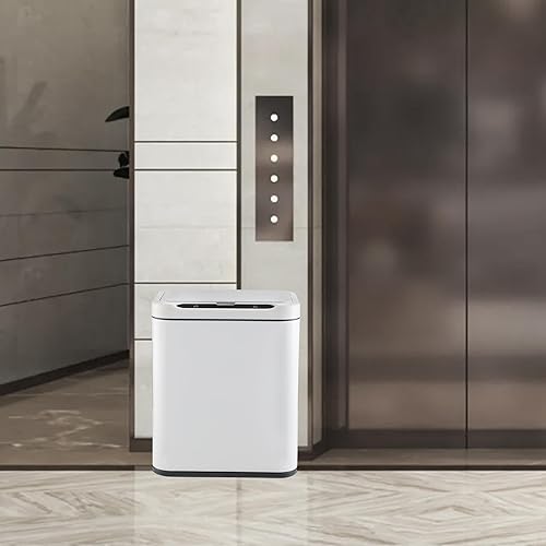 Miniatura 5 de ELPHECO Basurero de acero inoxidable para oficina, con sensor de movimiento, sin contacto, cubo de basura inteligente automático para cocina