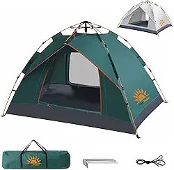 Barraca de Camping Automática Impermeável 2-3 Pessoas, Leve e Pronta para Praia, Mochilão e Caminhadas,Versão Upgraded: À Prova D'Água & Proteção Solar