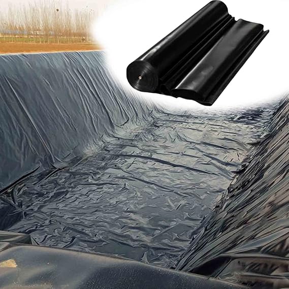 Image Small Pond Liner 13x13ft/13x26ft/20x20ft Thickness 0.2mm/7.9mil Koi Pond Liner Black HDPE Rigid Pond Liner Easy To Clean Pool Liners Tear Resistant For Fish Ponds,Water Features,Fountains