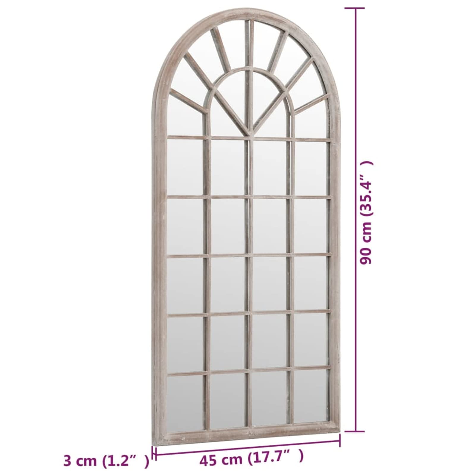 Specchio da Giardino Sabbia 90x45 cm in Ferro per Uso Esterno,Specchio da Parete,Specchio da Parete Moderno,Specchi da Parete-318347