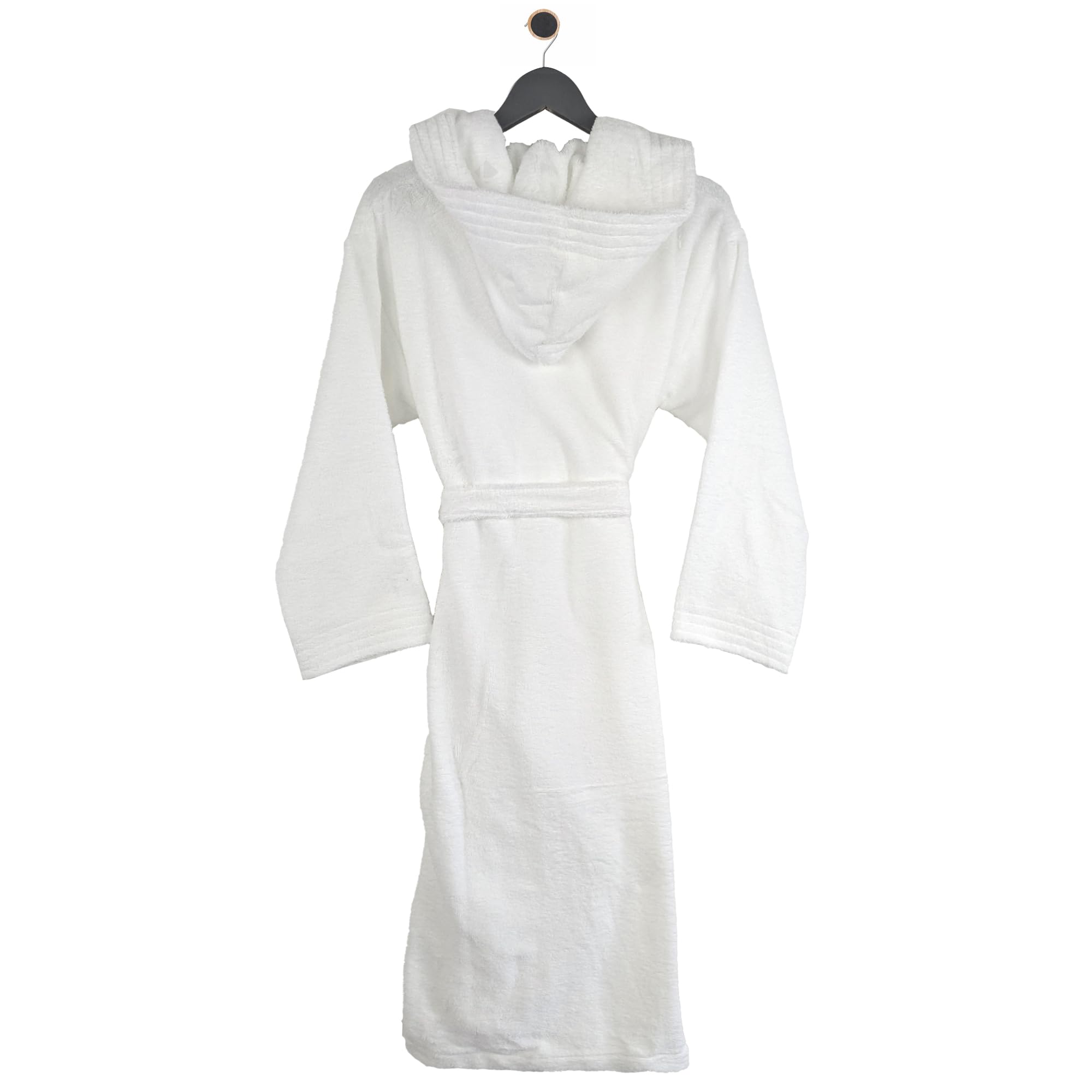 Linnea Peignoir à Capuche Adulte Pure Coton XXL Hauteur Courte Blanc