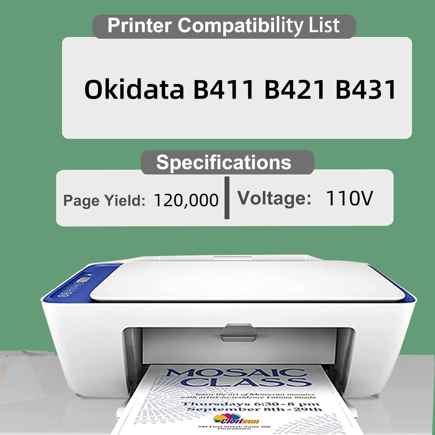 JUNTINE 44565805 Fuser Unit Original Refurbished Replacement for Okidata 44565805 Fuser Unit Compatible with Okidata B411 B421 B431 Printers(110V- 120K)