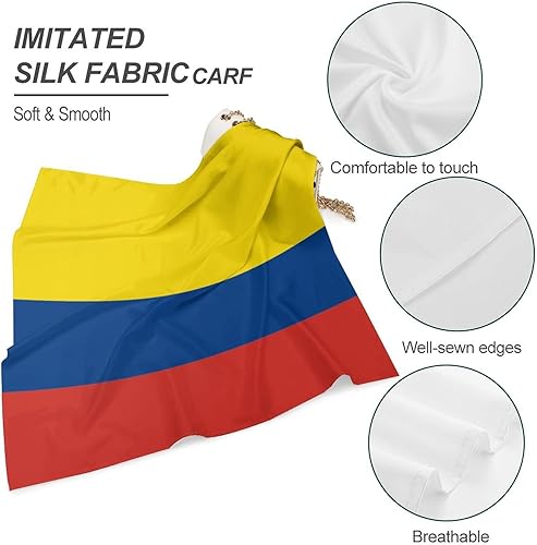 Miniatura 4 de Bandana de bandera colombiana, turbante, diadema para la cabeza, pulsera cuadrada, accesorios decorativos para el cabello, 25 x 25 pulgadas