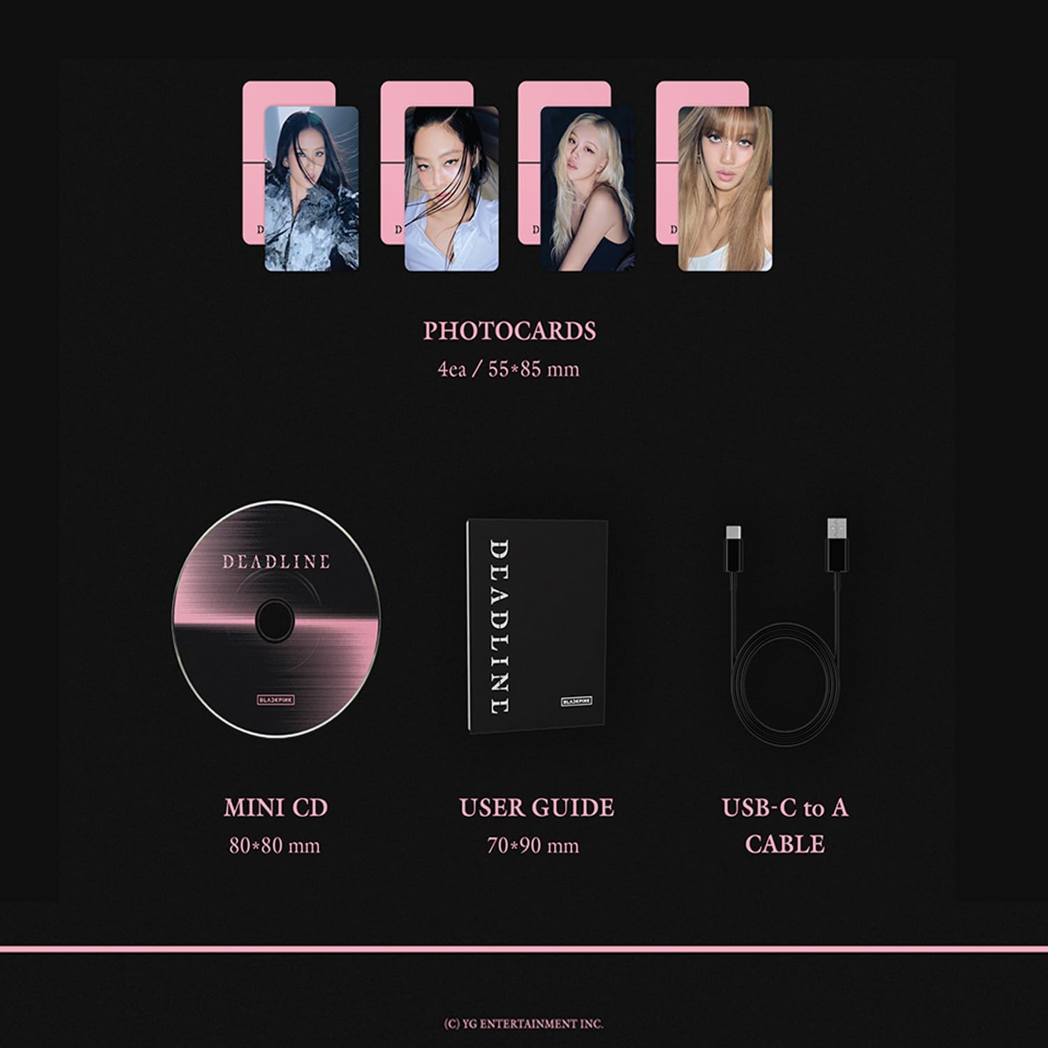 DEADLINE 3rd MINI ALBUM (MOOD LIGHT Ver.) Package Box + Mini User Guide + USB-C to A Cable + 2 Pin Badges + 4 Extra Photocards Official K-POP Sealed Album