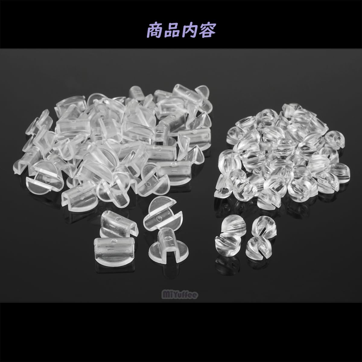 Amazon.co.jp: ヘアゴム ボタン 足 パーツ 丸皿型 ドーム型 2種100個  