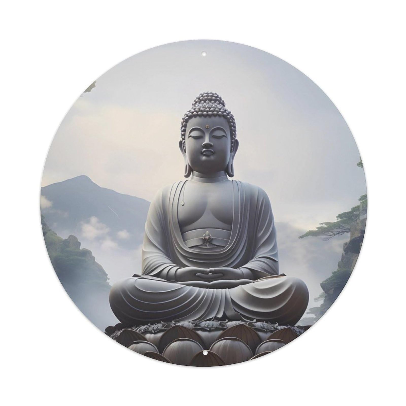 Buddhism Giant Statue of Buddha Metal Tin Sign