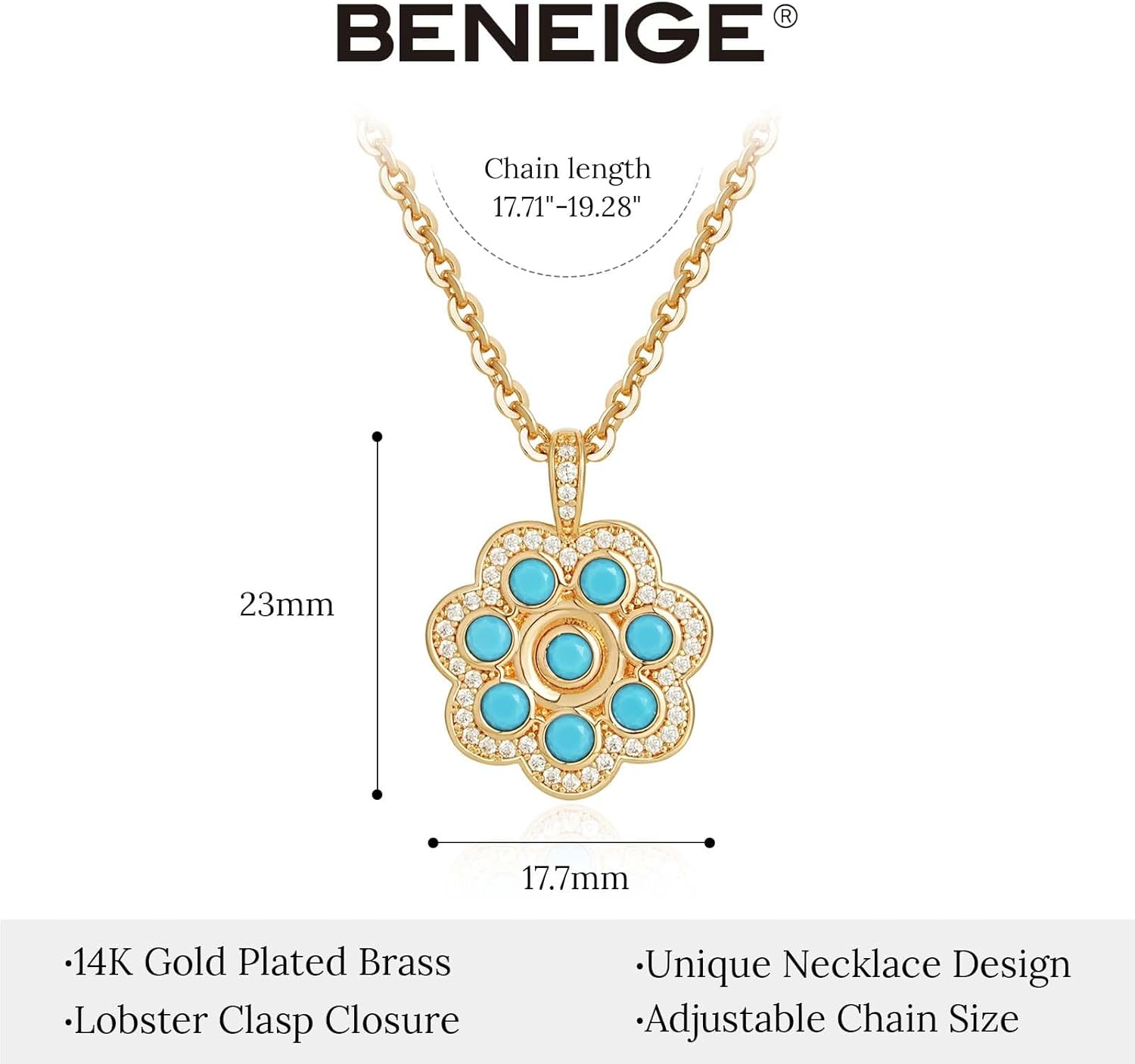 BENEIGE Gold Pendant Necklace for Women, Simple 14K Gold Necklace, Fashion Jewelry,Necklace,Trendy Pendant Necklace Gifts - Image 4
