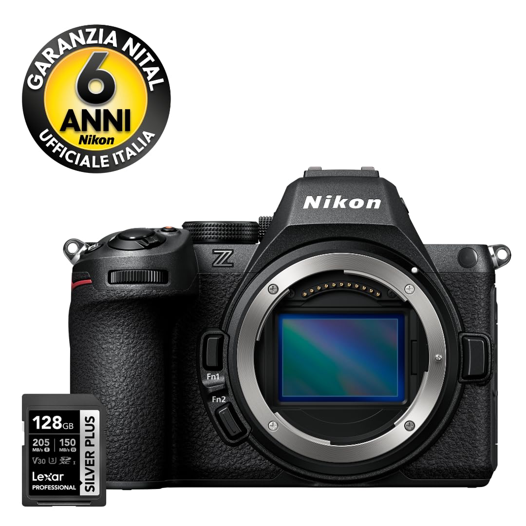 Nikon Z5II + Z 24-70 + Lexar SDXC 128GB, Fotocamera Mirrorless, CMOS FX da 24.5 MP, Pieno Formato, Mirino OLED Quad-VGA EVF, LCD 3.0" Touch, Wi-Fi, BT, Video 4K, Nero [Nital V.I.P.: 6 anni garanzia]