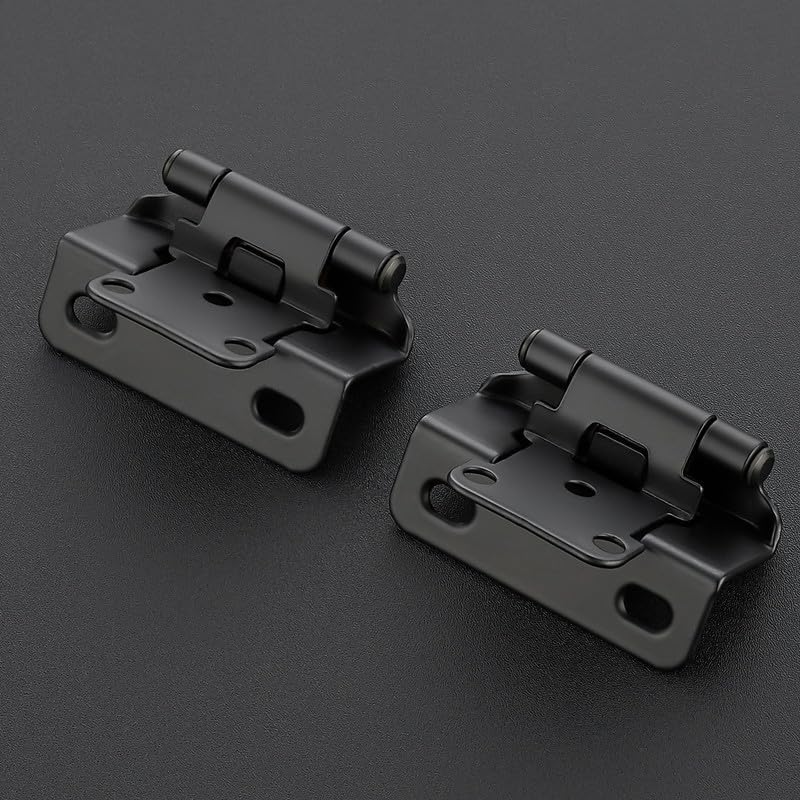Ravinte 50 Pack 25 Pairs Semi-Overlay 1/2 inch Self-Closing Face Frame Cabinet Hinges Matte Black Half Wrap-Around Kitchen Cabinet Door Hinges Face Mount Cabinet Hardware 50 Matte Black