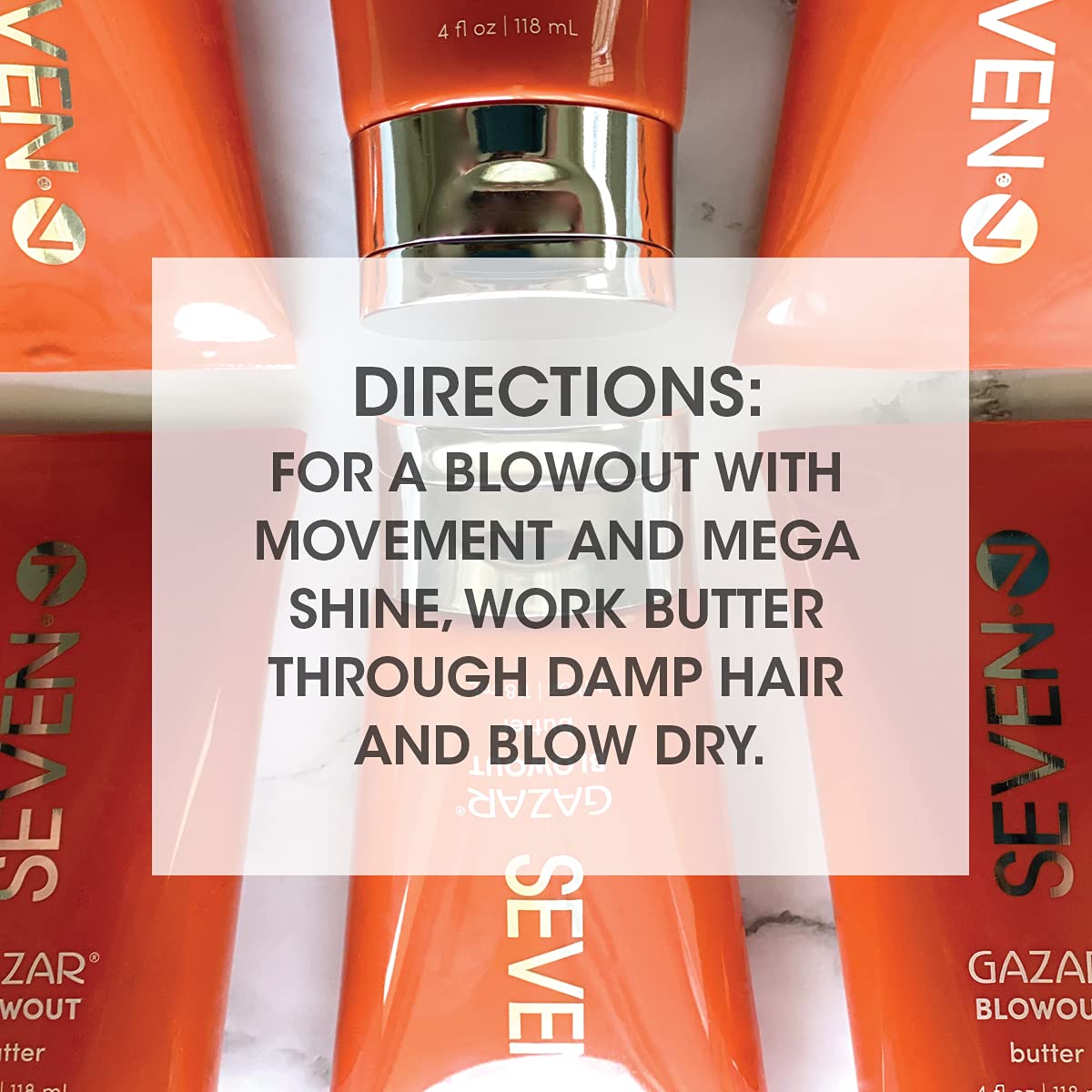 SEVEN Gazar Blowout Butter Curl Cream, Anti-Frizz Heat Protection, 4 oz