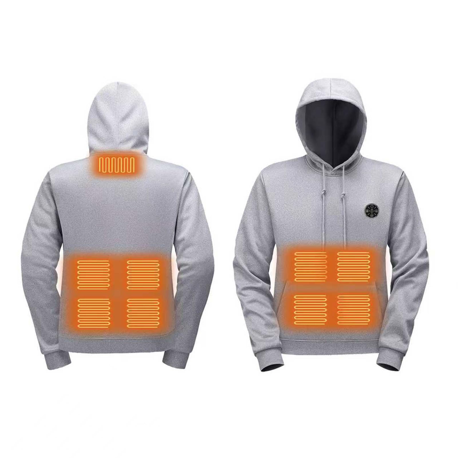 Herren Beheizbare Hoodie mit 9 Heizzonen Winter Sweatshirt Kapuzenpullover