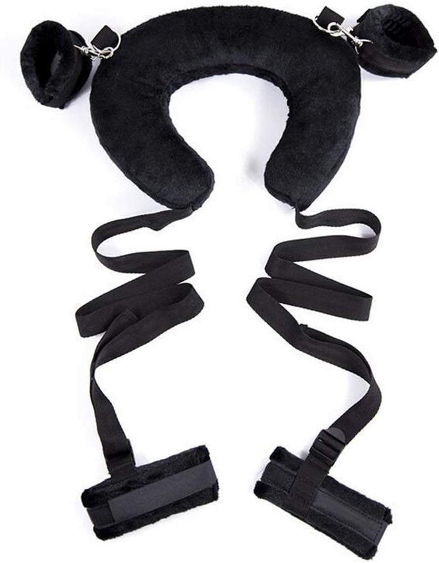 Bedroom Ćouples Game-Neck Pillow Position Ćontrol Toy Ėasy Access Portable Open Thigh Restraїnt Sling (Black)