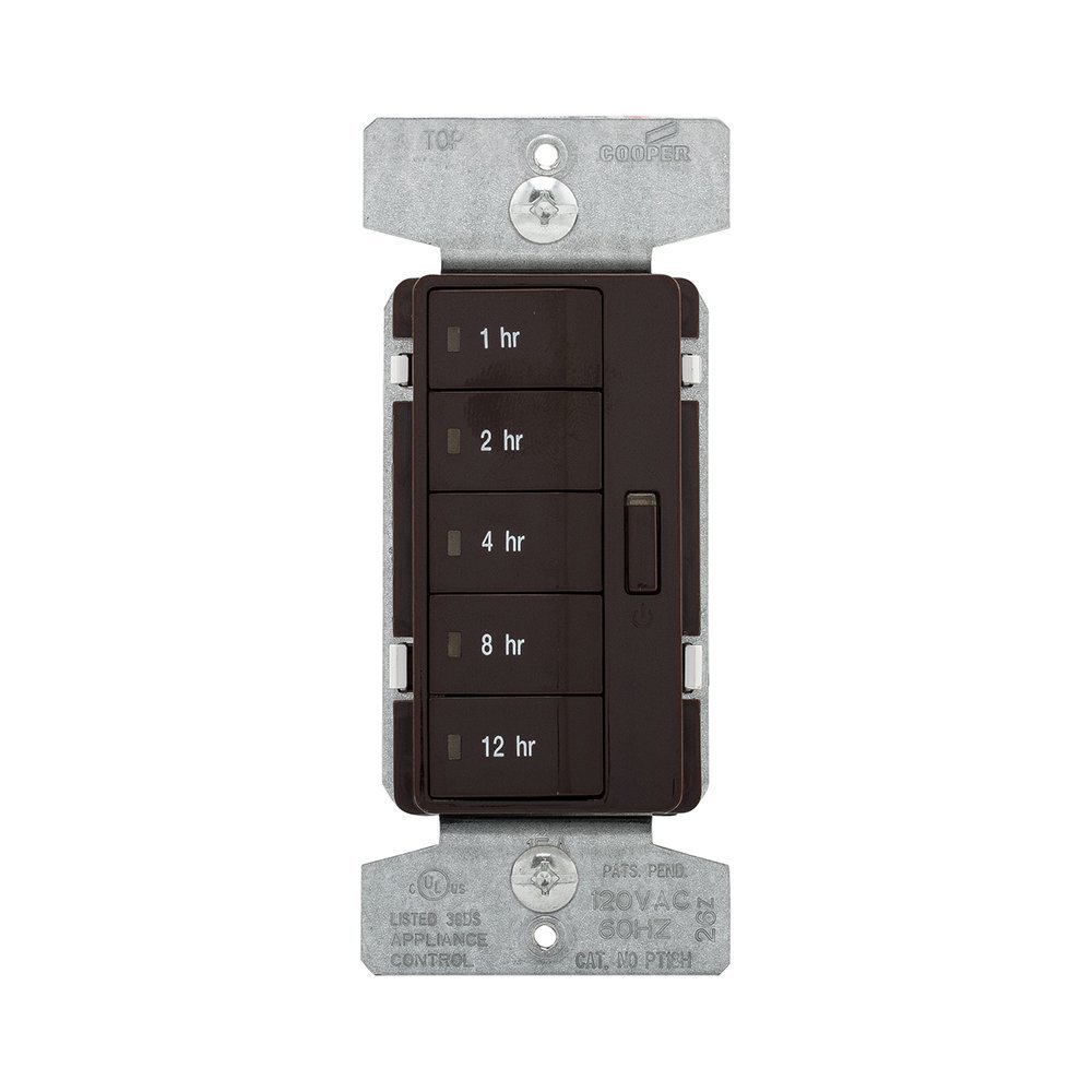 EatonPT18H-B 1800W 15 Amp 5-Button Hour Timer with Off Single-Pole, Brown