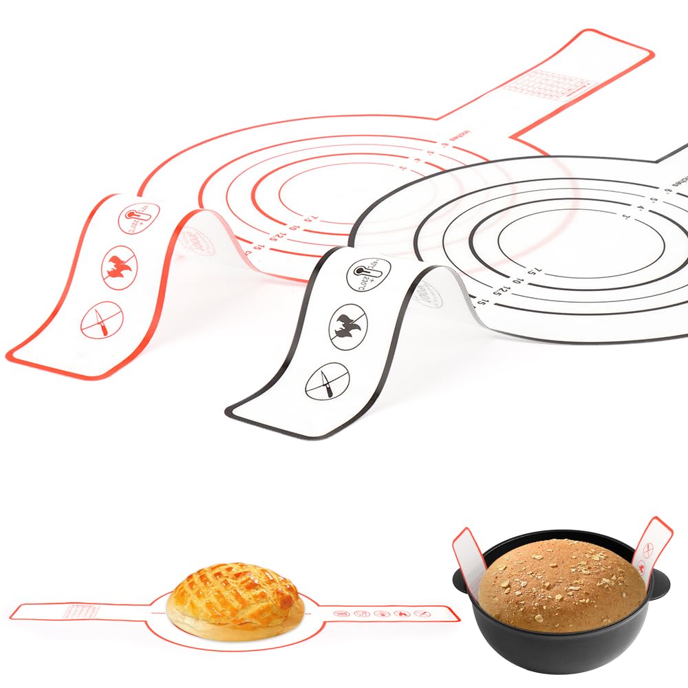 Xinlie 2 Fionde Per Pane In Silicone Con Manico Lungo – Tappetini Rotoli Riutilizzabili Per Forno Olandese E Pasta Madre