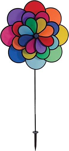 In the Breeze Rainbow Flower Windee Wheelz - Spinner de jardín, Jardín