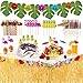 URBZUE Hawaii Party Dekoration Set, Tropische Party Dekoration Set, Hawaii Luau Tischrock, Palmenblätter, Ananas Flamingo Regenschirm Obst Stroh Kombinationfür BBQ Garten Sommer Tiki Partydekoration