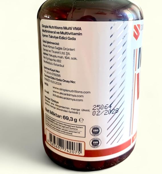 Multi VMA – Multivitamin & Multimineral Takviye | 90 Kapsül | Vitamin D3, C, B12, Çinko, Magnezyum, Ginseng, Koenzim Q10, Beta Glukan (2 paketi)