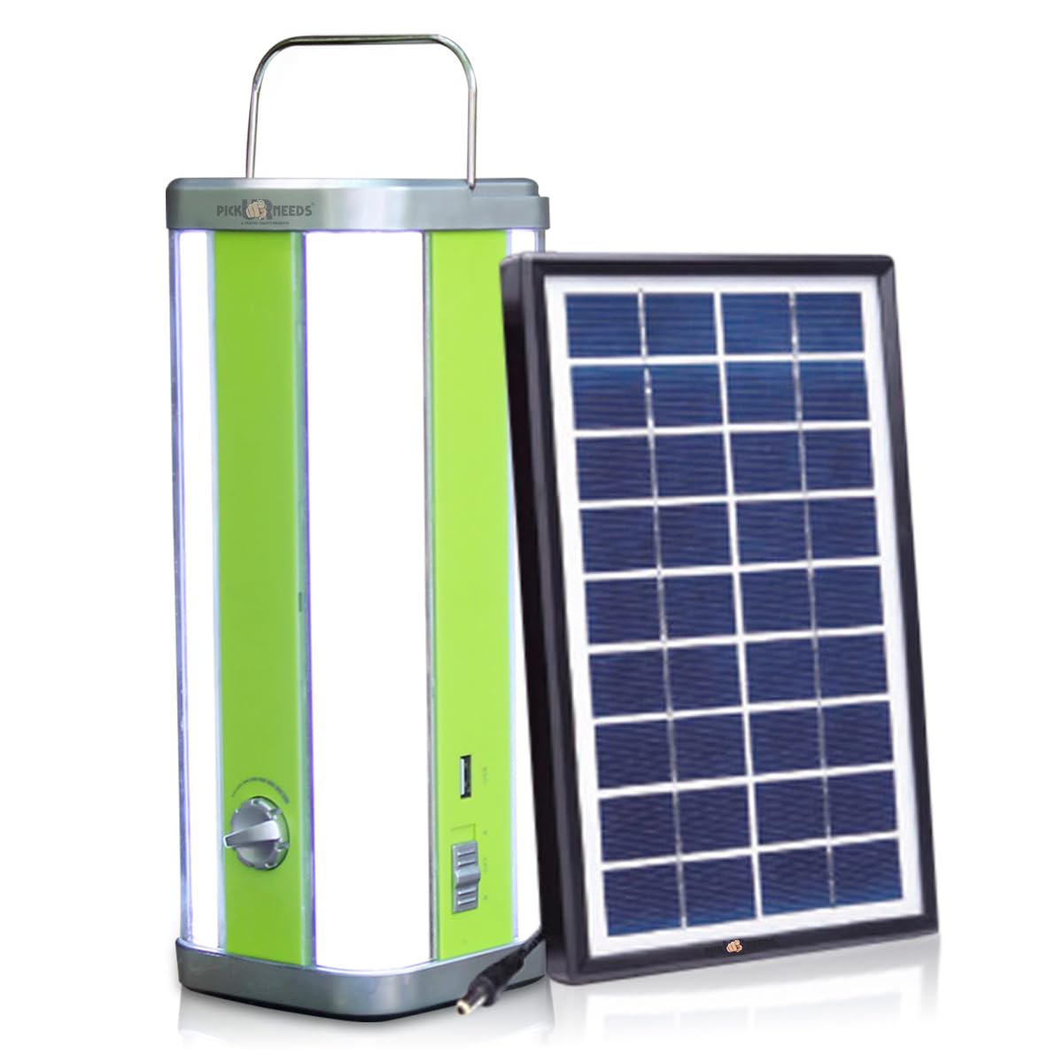 Pick Ur Needs Rechargeable High Range Home Emergency 4 Tube Lantern Lamp Light with Solar Panel(3W+9V)(Green) (B0B7F189FZ) Amazon Price History, Amazon Price Tracker
