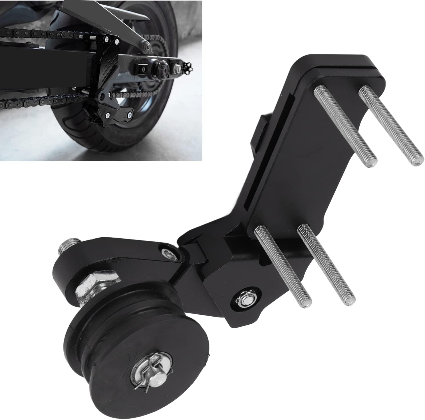 Motorcycle Chain Adjuster, Anti Wear Rustproof Chain Auto Tensioner Universal Adjustable Aluminum Alloy for Bike ATV