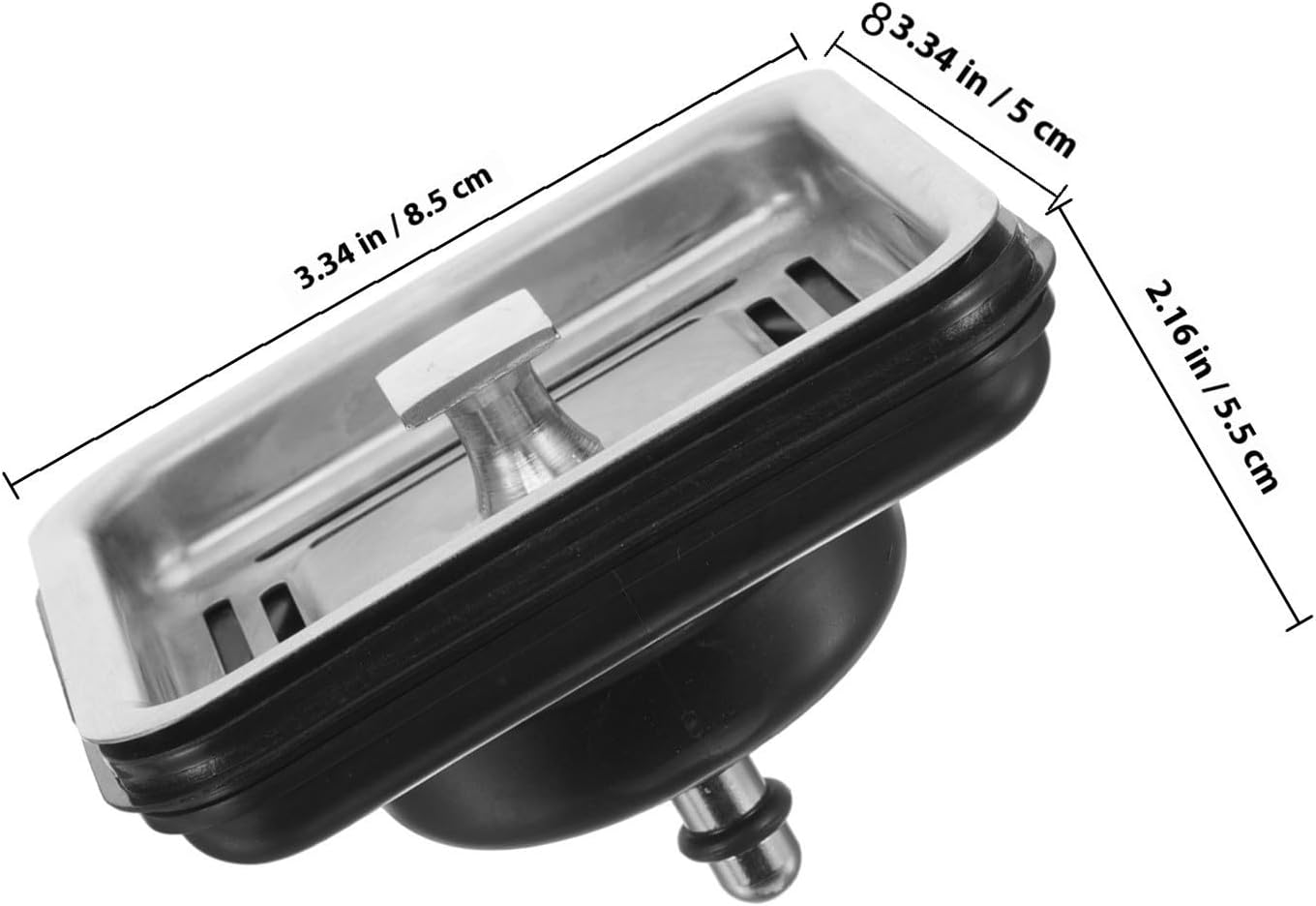 PRETYZOOM Square Garbage Disposal Plug Stopper for Kitchen Sink, Made of Stainless Steel and Rubber, Easy to Install and Prevents Garbage from Going Down Drain, Compatible with Standard