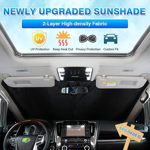 Miniatura 2 de T TGBROS Parasol para parabrisas 2017-2023 Mazda CX-5 para ventana, plegable, protector solar, cubierta de poliéster reflectante que bloquea el