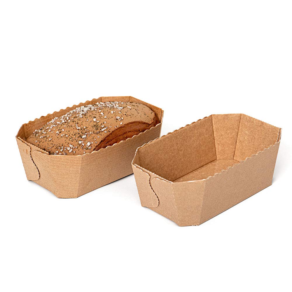 Decora 0320185 5 Baking Paper Oblong Bread Pans 15,3 X 8,8 X H 6 cm, Brown