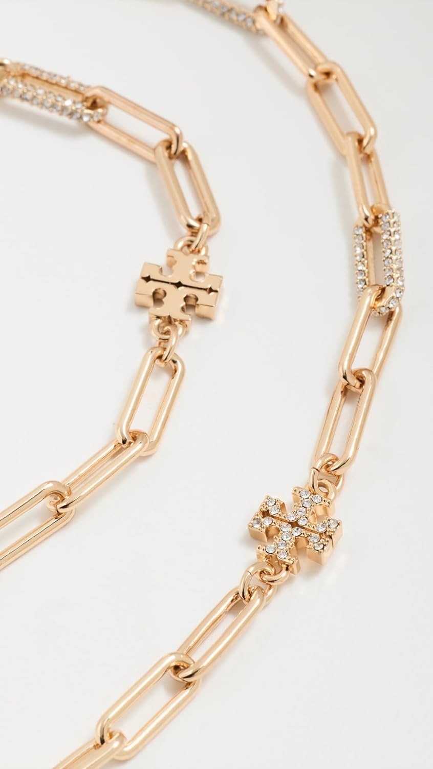 Tory Burch Women's Icon Pavé Chain Necklace - Image 3